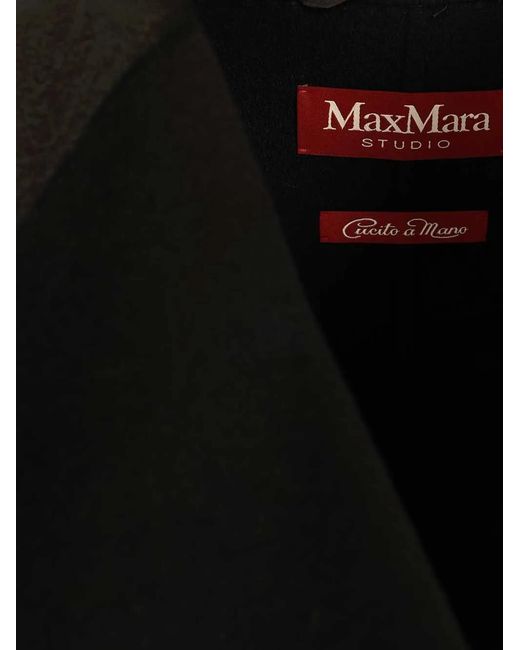 Max Mara Black Double-Breasted Notch-Lapel Coat