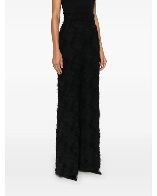 Nissa Black Patterned-Jacquard Trousers