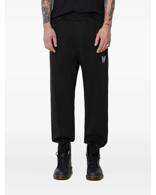 Neil Barrett Black Embroidered Trackpants for men