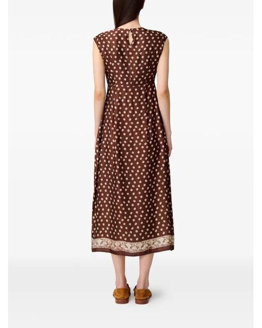 Claudie Pierlot Midi-Jurk Met Bloemenprint in het Brown