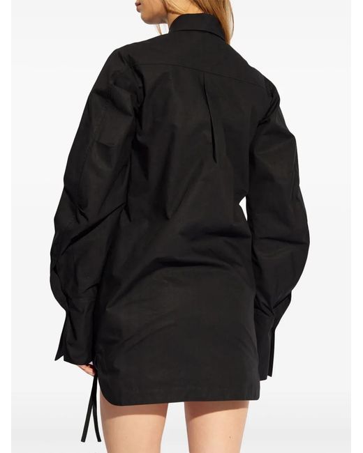 The Attico Black Button-Fastening Shirtdress