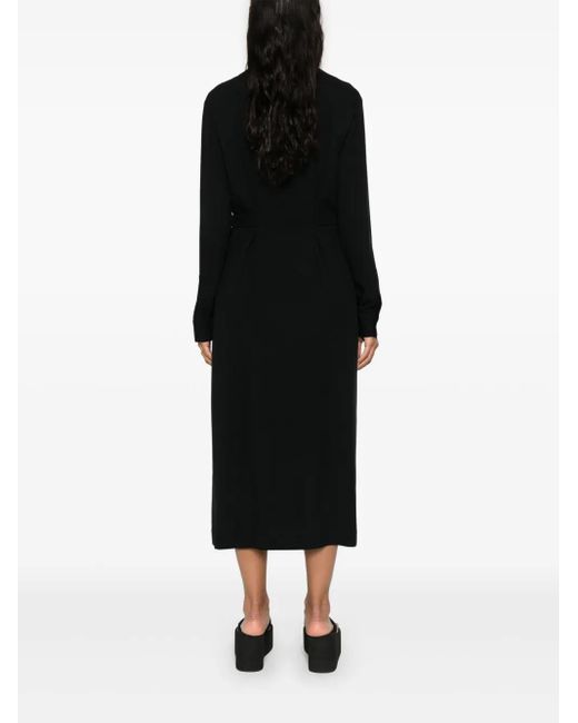 Moschino Black Heart-Padlock Belted Shirtdress