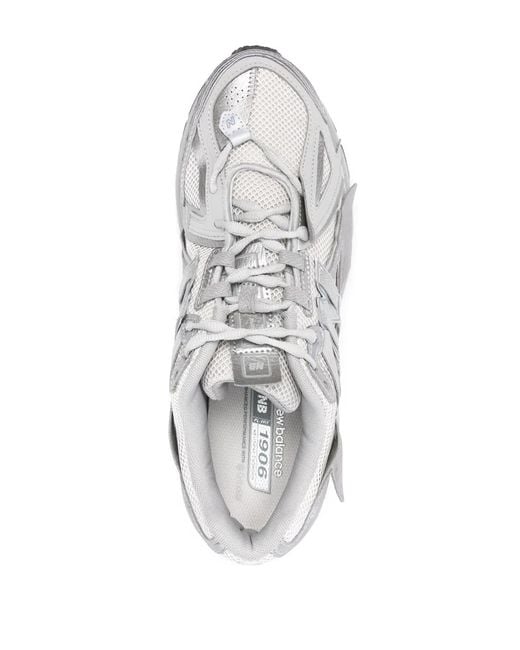 New Balance White Panelled Mesh Low-Top Sneakers for men