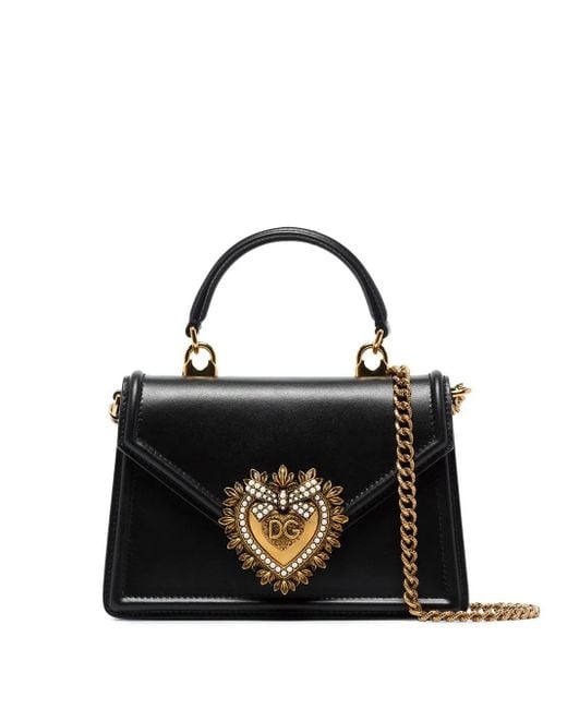 Borsa Tote Devotion Mini di Dolce & Gabbana in Black