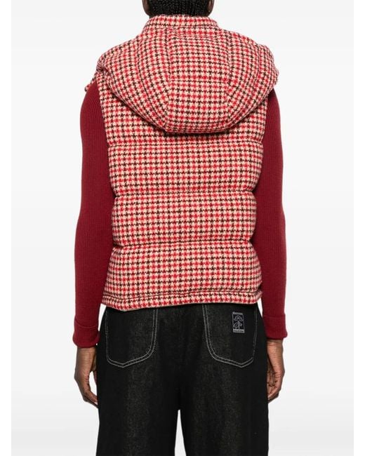 Moncler Red Check Niverolle Vest Jacket