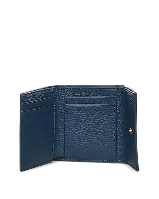 Coccinelle Blue Small Grained-Leather Wallet