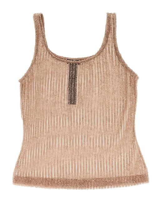 Emporio Armani リブ タンクトップ Natural