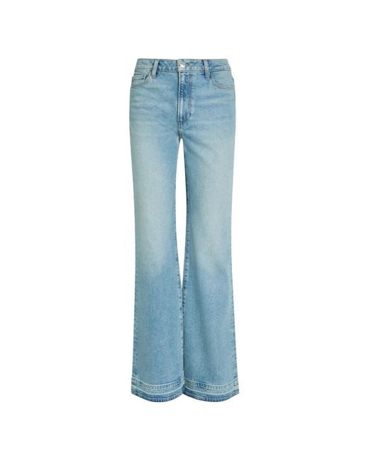 PAIGE Blue Sofia Faded-Effect Flared-Leg Jeans