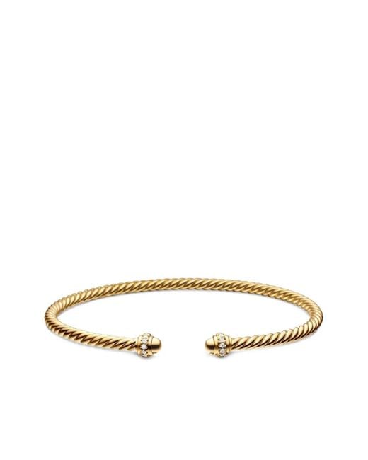 David Yurman White 18Kt Classic Cablespira Diamond Bracelet (3Mm)