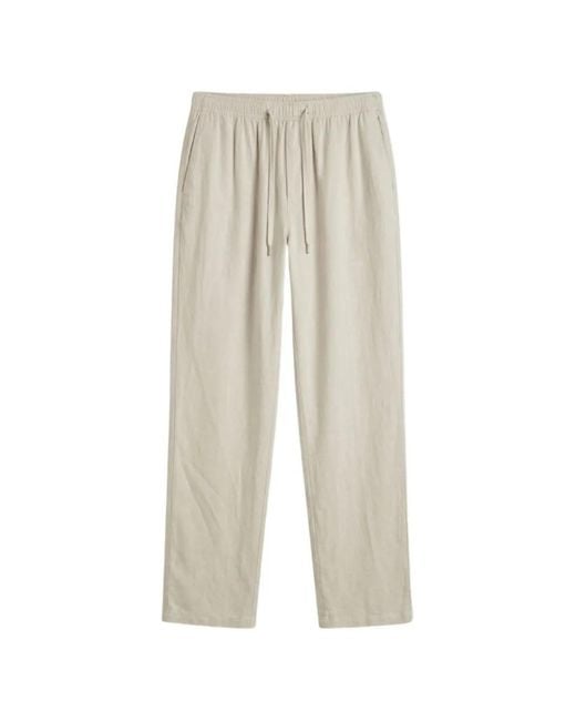Cellar Door White Drawstring Elasticated Trousers for men