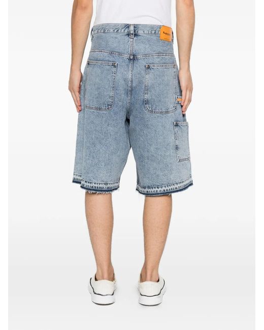 Replay Blue Short À Bords Effilochés for men
