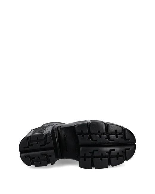 New Rock Black 120Mm Lace-Up Platform Boots