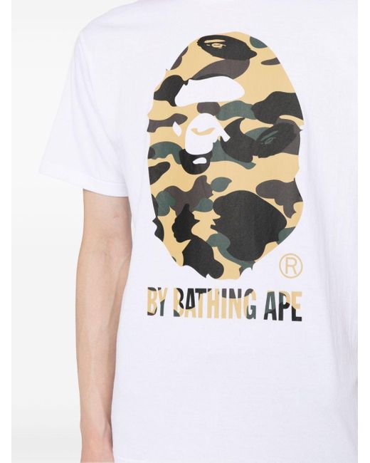 A Bathing Ape White Camo Big Ape-print T-shirt for men