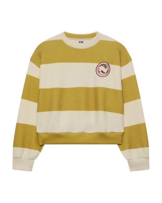 Gcds Yellow Striped-Pattern Sweater
