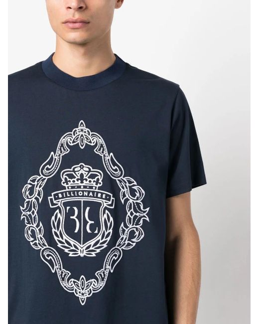 メンズ Billionaire ロゴ Tシャツ Blue