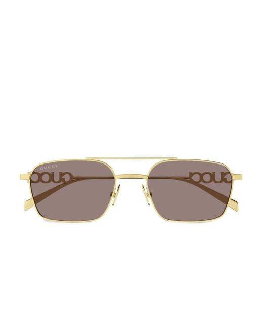 Gucci Metallic Navigator-Frame Sunglasses