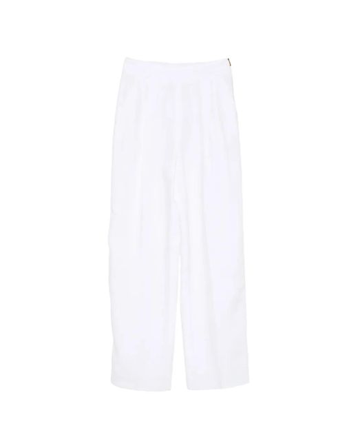 Agnona White Pleated Trousers