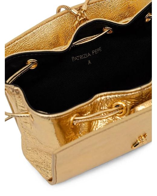 Patrizia Pepe Natural Fly Metallic Leather Mini Bags