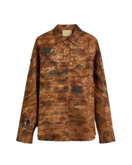 Momoní Brown Jacquard Button Shirt