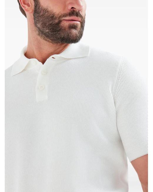 Brunello Cucinelli Poloshirt mit Knopfleiste in White für Herren