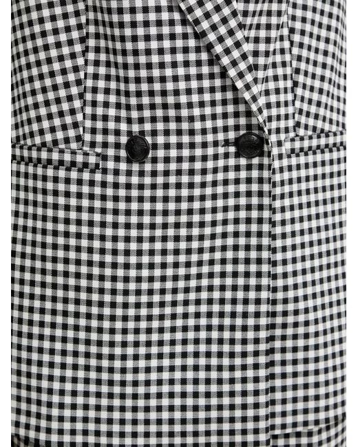 Morgan Gray Gingham Double-Breasted Blazer