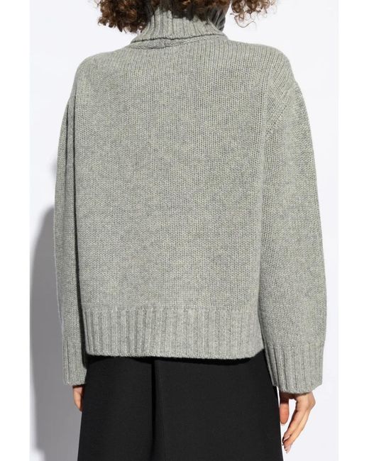 Fabiana Filippi Gray Wool And Silk Blend Turtleneck Sweater