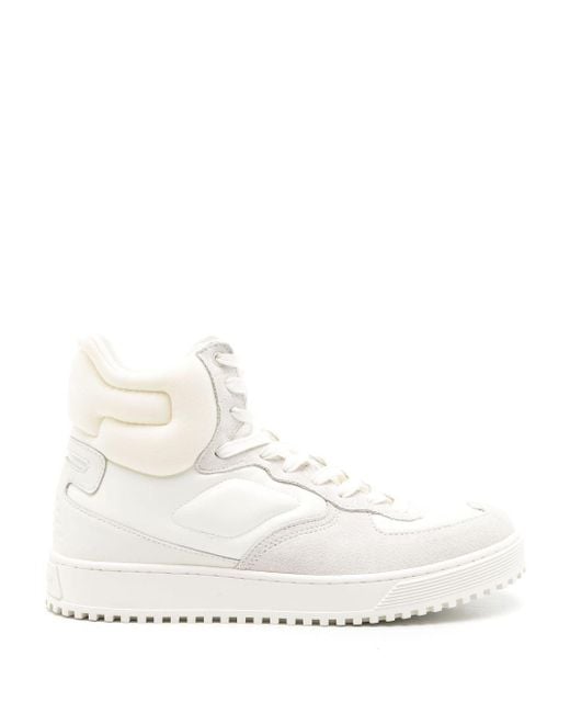 Emporio Armani White Tonal-design High-top Sneakers for men