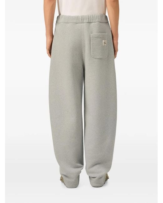 AMI Gray Cotton Track Pants With Heritage Label