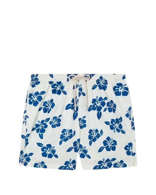 Mc2 Saint Barth Blue Lighting Hibiscus-Print Swim Shorts for men