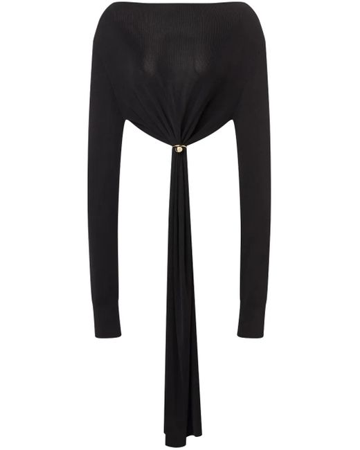Philosophy Di Lorenzo Serafini Black Gathered-Detailing Crop Top