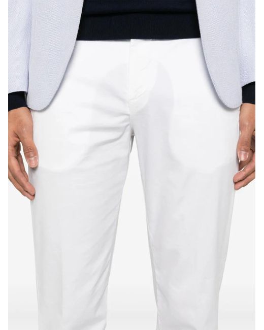Fay White Tapered Trousers for men