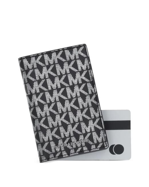 Michael Kors Black Hudson Logo-Print Cardholder for men