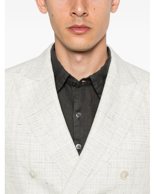Boss White Double-Breasted Blazer for men