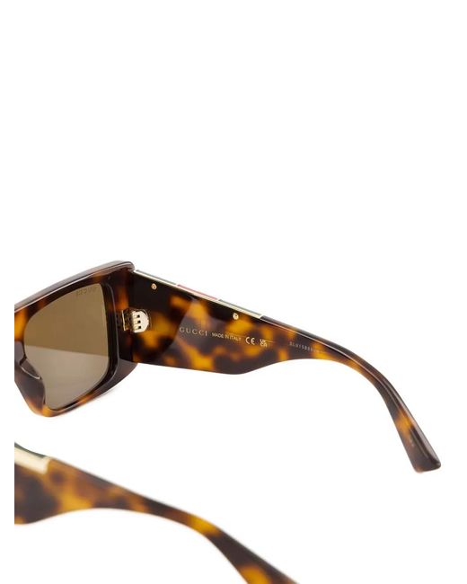 Gucci Brown Rectangle-Frame Sunglasses for men
