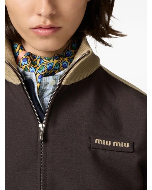 Miu Miu Black Kid-Mohair Blouson Jacket