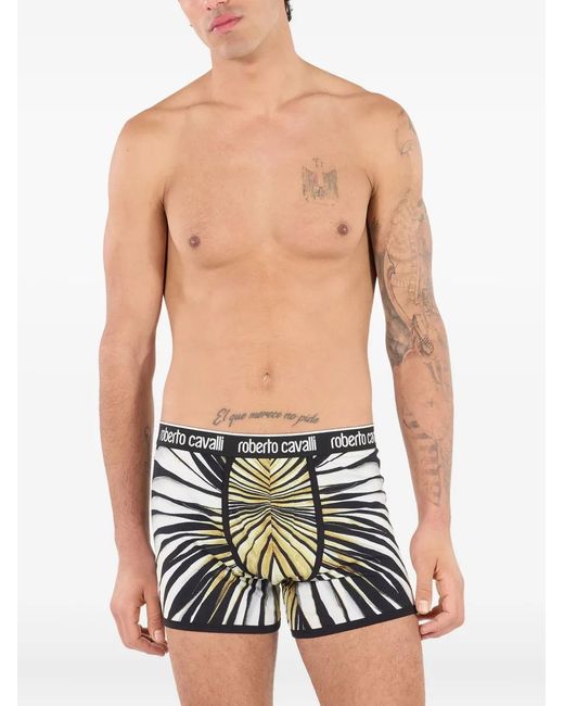 Roberto Cavalli White Print Boxers for men