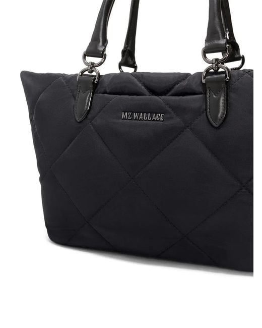MZ Wallace Black Small Madison Quilted Tote Bag
