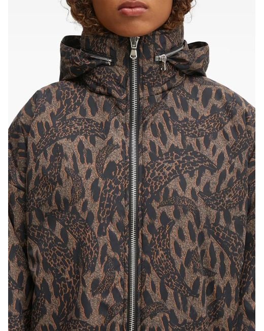 Fiorucci Gray Hooded Print Jacket
