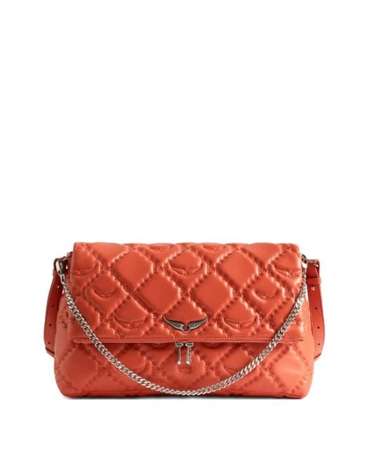 Zadig & Voltaire Red Gesteppte Umhängetasche mit Ketteriemen