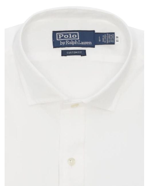 Polo Ralph Lauren Embroidered-Logo Cotton Shirt in White for Men | Lyst