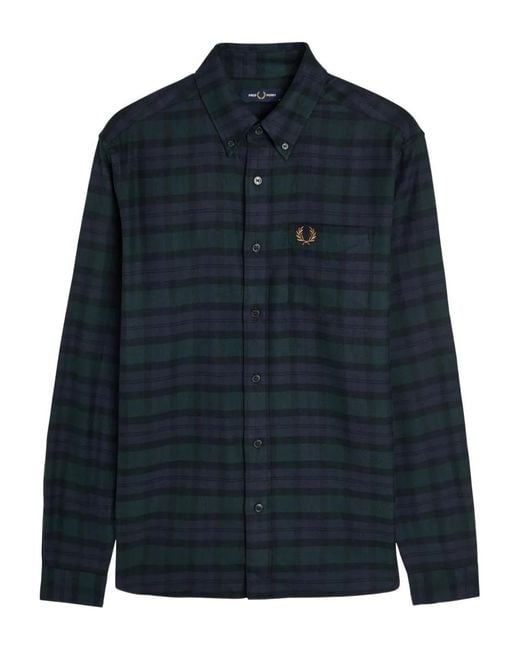 Fred Perry Blue Check-Pattern Shirt for men