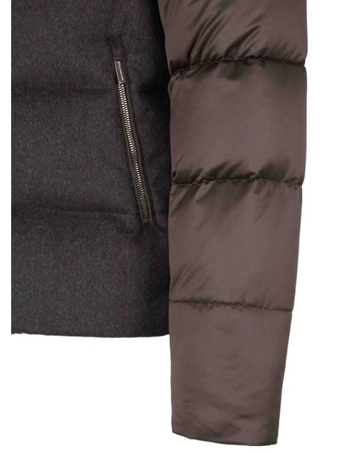 Moorer Brown Hooded Padded Jacket for men