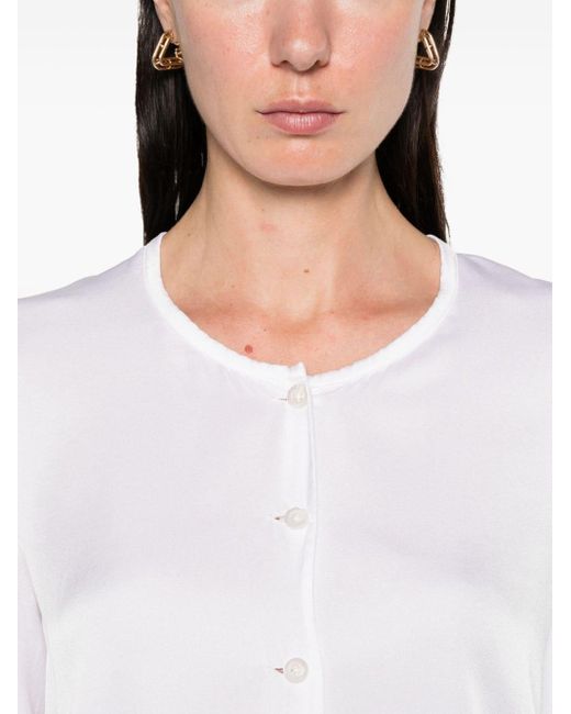 Private 0204 White Round-neck Silk Shirt