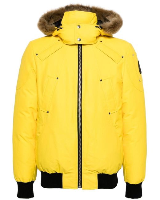 Moose Knuckles Yellow Ballistic Hooded Puffer Jacket for men