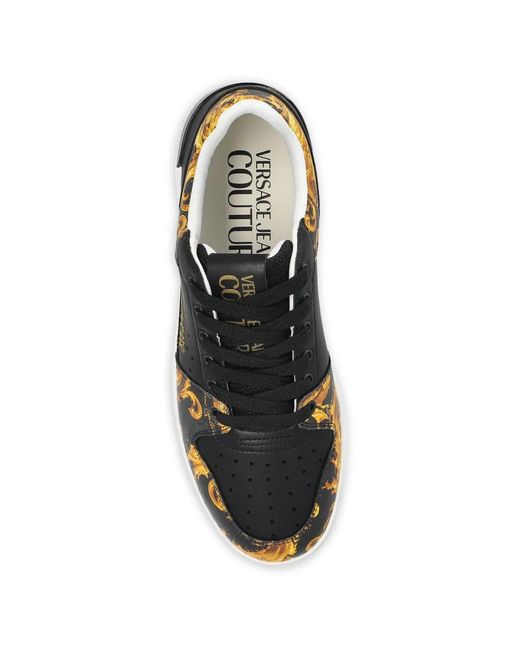 Versace Jeans Couture Black Baskets À Imprimé Barocco for men