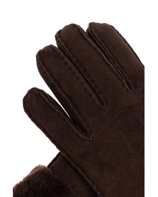 Ugg Brown Handschuhe Aus Wildleder