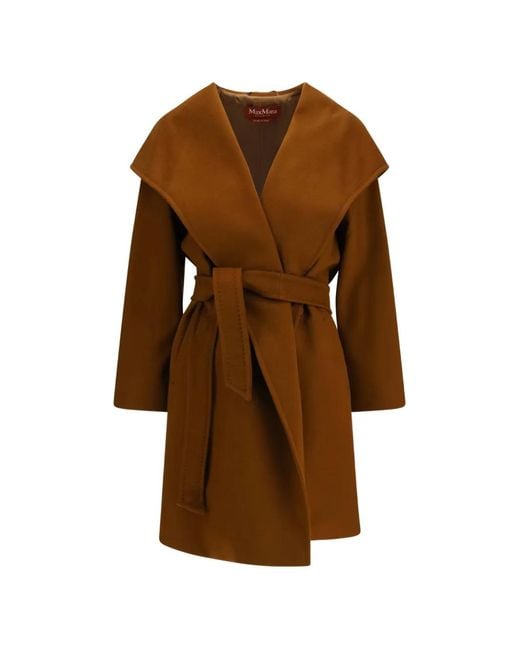 Abrigo Con Cinturón Max Mara de color Brown