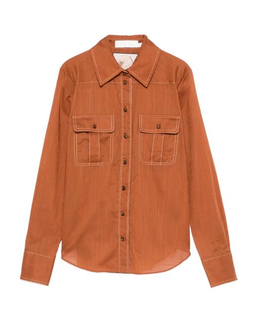 Zimmermann Orange Cotton Shirt