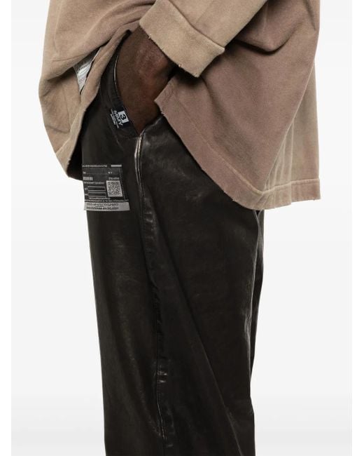 Maison Mihara Yasuhiro Black Leather Trousers for men