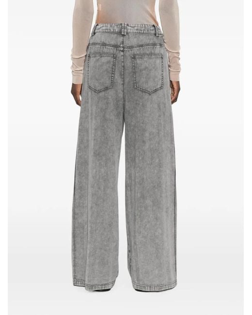 Patrizia Pepe Gray Washed Pleated Trousers